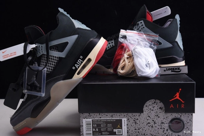 Kicktheory Off White Jordan x CV9388-001 Bred Air 4 Retro 0821